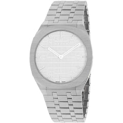 Gucci Women's Watch - 25H Quartz Silver Dial Stainless Steel Bracelet | YA163402