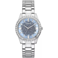 Guess Women's Watch - Glitter Burst Quartz Blue Dial Silver Tone Bracelet | GW0405L1