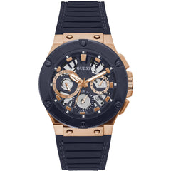 Guess Men's Watch - Circuit Quartz Rose Gold Case Silicone Rubber Strap | GW0487G4