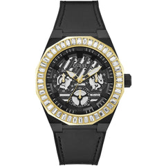 Guess Men's Watch - Quartz Day-Date Black Dial Genuine Leather Strap | GW0567G1