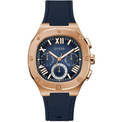 Guess Men's Watch - Headline Quartz Navy Blue Dial Silicone Rubber Strap | GW0571G2