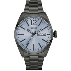 Guess Men's Watch - Vertigo Quartz Day-Date Blue Dial Grey Steel Bracelet | W0657G1