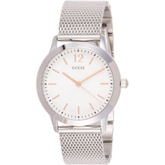Guess Men's Watch - Classic Quartz White Dial Silver Stainless Steel Strap | W0921G1
