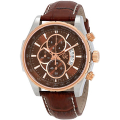 Guess Men's Watch - Techno Class Quartz Brown Dial Genuine Leather Strap | X81002G4S