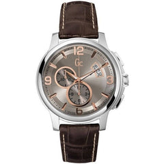Guess Men's Watch - Classica Quartz Chrono Taupe Dial Leather Strap | X83009G1S