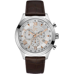 Guess Men's Watch - Smart Class Quartz Chronograph Brown Leather Strap | Y04001G1
