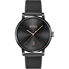 Hugo Boss Men's Watch - Confidence Quartz Black Stainless Steel Bracelet | 1513810