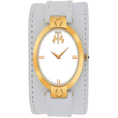 Jivago Women's Watch - Good luck Quartz Silver Dial White Leather Strap | JV1837