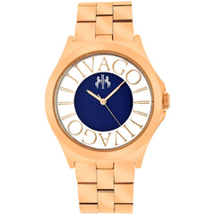 Jivago Women's Watch - Fun Swiss Quartz Black Dial Rose Gold Steel Bracelet | JV8412