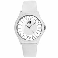 Jivago Women's Watch - Fun Quartz Silver Case White Satin Leather Strap | JV8433
