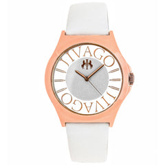 Jivago Women's Watch - Fun Quartz Rose Gold Case White Satin Leather Strap | JV8434