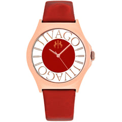 Jivago Women's Watch - Fun Swiss Quartz Pink Dial Red Satin Leather Strap | JV8436