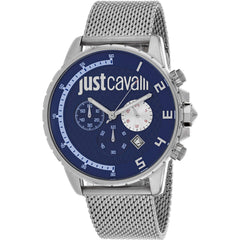 Just Cavalli Men's Watch - Sport Quartz Blue Dial Silver Bracelet | JC1G063M0275