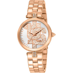 Just Cavalli Women's Watch - Maiuscola Silver Dial Rose Gold Strap | JC1L241M0075