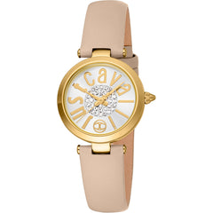 Just Cavalli Women's Watch - Modena Silver Dial Beige Leather Strap | JC1L280L0025