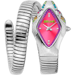 Just Cavalli Women's Watch - Ferocious Pink Dial Silver Steel Bracelet | JC1L306M0025