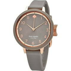 Kate Spade Women's Watch - Park Row Rose Gold Case Grey Dial Rubber Strap | KSW1519