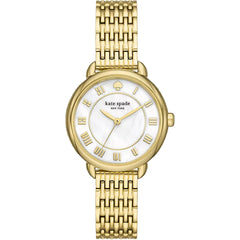 Kate Spade Women's Watch - Lily Avenue White MOP Dial Yellow Gold Bracelet | KSW1823