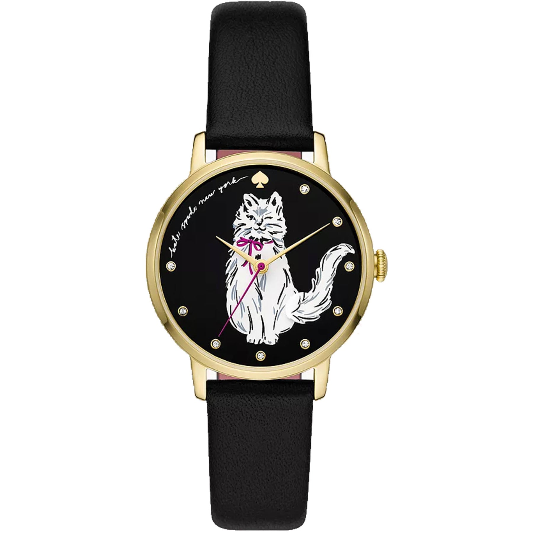 Kate Spade Gold Case Black Strap Watch Kate Spade Bangle Vintage Ladies Watch in Black and Gold  main image 2