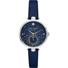 Kate Spade Women's Watch - Holland Quartz Crystal Blue Dial Leather Strap | KSW1848