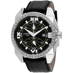 Locman Men's Watch - Cavallo Pazzo Quartz Black Dial Leather Strap | 161MOPSKDC/SKKS