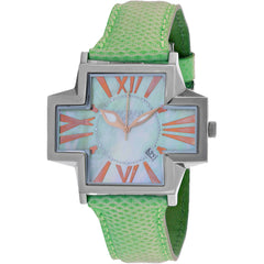 Locman Women's Watch - Italy Plus MOP Dial Green Leather Strap | 180MOPGR/GRKS