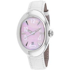 Locman Women's Watch - Classic Quartz Pink Dial White Leather Strap | 2000MP