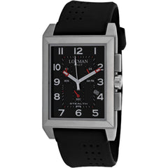 Locman Men's Watch - Stealth Quartz Steel Case Black Dial Rubber Strap | 242BK2BK