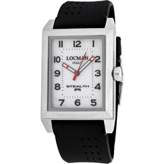 Locman Men's Watch - Stealth Quartz White Dial Black Rubber Strap | 242WH2BK/BKRU