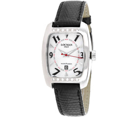 Locman Women's Watch - Classic Quartz White Dial Black Leather Strap | 483F0MWN