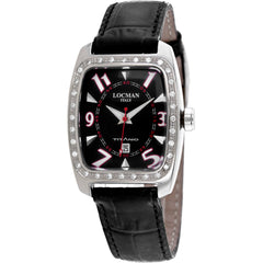 Locman Women's Watch - Titanio Quartz Black Dial Leather Strap | 483RDK2D/BK