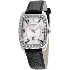 Locman Women's Watch - Titanio White MOP Dial Black Leather Strap | 483RMOPBK2D/BK OS