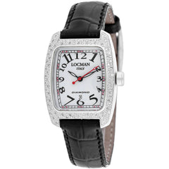 Locman Women's Watch - Diamond Quartz Grey Dial Black Leather Strap | 485AG2D/BK