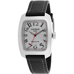 Locman Women's Watch - Classic Aluminum Case White Dial Black Leather Strap | 488AG