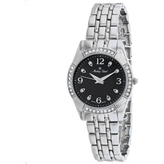 Mathey Tissot Women's Watch - FLEURY 2568 Black Dial Silver Tone Bracelet | D2568AN