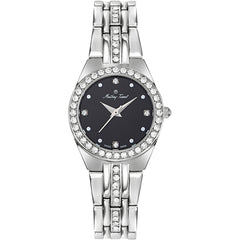 Mathey Tissot Women's Watch - FLEURY 2581 Black Dial Silver Tone Bracelet | D2580AN