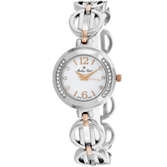 Mathey Tissot Women's Watch - Fleury 1496 White Dial Silver/Rose Bracelet | D2581BI