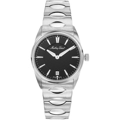 Mathey Tissot Women's Watch - Classic Black Dial Stainless Steel Bracelet | D791AN