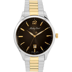 Mathey Tissot Men's Watch - Urban Quartz Black Dial Two Tone Steel Bracelet | H411MBN