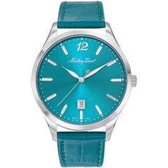 Mathey Tissot Men's Watch - Urban Steel Case Green Dial Leather Strap | H411PET