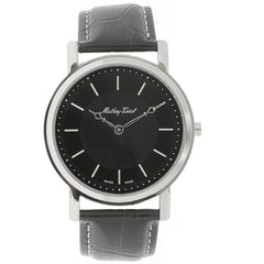 Mathey Tissot Men's Watch - City Steel Case Black Dial Leather Strap | H611252AN