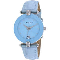 Mathey Tissot Women's Watch - Pyramide Quartz Blue Dial Leather Strap | P318M
