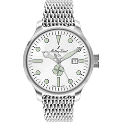 Mathey Tissot Men's Watch - Elica Automatic White Dial Steel Bracelet | U121AI