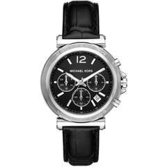 Michael Kors Women's Watch - Maren Quartz Black Dial Leather Strap | MK7499