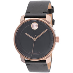 Movado Men's Watch - Bold Access Quartz Black Dial Leather Strap | 3600945