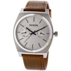 Nixon Women's Watch - Time Teller Quartz Silver Dial Leather Strap | A927-2310