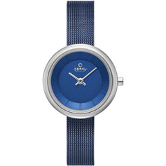 Obaku Women's Watch - Stille Arctic Blue Dial Plated Steel Bracelet | V146LXCLML