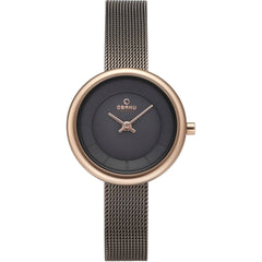 Obaku Women's Watch - Classic Rose Gold IP Stainless Steel Bracelet | V146LXVJMJ