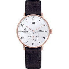 Obaku Women's Watch - Denmark Quartz White Dial Leather Strap | V190GDVWRB