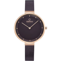 Obaku Women's Watch - Walnut Grey Dial Plated Stainless Steel Bracelet | V225LXVNMN